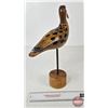 Image 5 : Wooden Bird Figurine : Hand Carved & Hand Painted (Measures : 14"H)