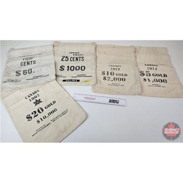 Coin Canvas Sacks (5) : Variety