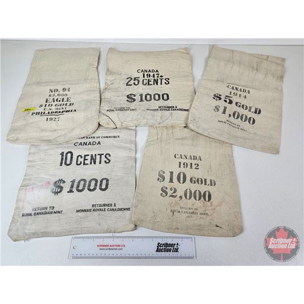 Coin Canvas Sacks (5) : Variety