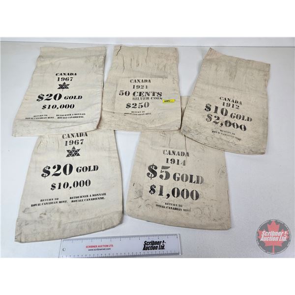 Coin Canvas Sacks (5) : Variety