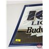 Image 4 : Advertising Mirror : Budweiser ICE Draft Light (Measures : 23"H x 30"W)