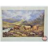 Image 2 : Framed Print : The Falls of Glen Nevis by D Sherrin (Highland Cows)  (Measures : 26"H x 32"W)