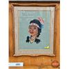 Image 4 : Framed Petit Point (2) : Native Chief & Bride (Measures : 27-1/2"H x 23-1/4"W)