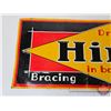 Image 2 : Single Side Tin Embossed Sign : Drink Hires in Bottles (c.1920's) (Measures : 10"H x 27-1/2"W)