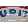 Image 10 : Double Sided Round Porcelain Service Station Sign : PURITY 99 ~ Round (Alum. Frame) (60"Dia)