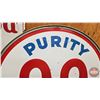 Image 12 : Double Sided Round Porcelain Service Station Sign : PURITY 99 ~ Round (Alum. Frame) (60"Dia)