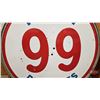 Image 13 : Double Sided Round Porcelain Service Station Sign : PURITY 99 ~ Round (Alum. Frame) (60"Dia)