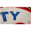 Image 18 : Double Sided Round Porcelain Service Station Sign : PURITY 99 ~ Round (Alum. Frame) (60"Dia)
