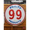 Image 1 : Double Sided Round Porcelain Service Station Sign : PURITY 99 ~ Round (Alum. Frame) (60"Dia)