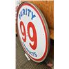 Image 21 : Double Sided Round Porcelain Service Station Sign : PURITY 99 ~ Round (Alum. Frame) (60"Dia)
