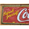 Image 2 : Single Side Tin Sign : Refresh Yourself "Drink Coca-Cola"  (Note : Has been cut and repaired with ba