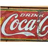 Image 3 : Single Side Tin Sign : Refresh Yourself "Drink Coca-Cola"  (Note : Has been cut and repaired with ba