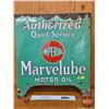 Image 2 : Porcelain Service Station Oil Stand Panel : Imperial Marvelube Motor Oil (Measures : 23"H x 20-1/2"W