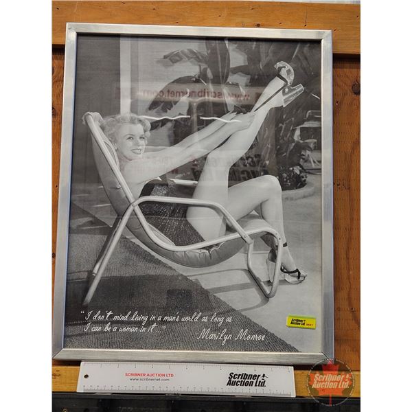 Framed Print : Marilyn Monroe : Quote "I don't mind living in a mans world, as long as I can be a wo