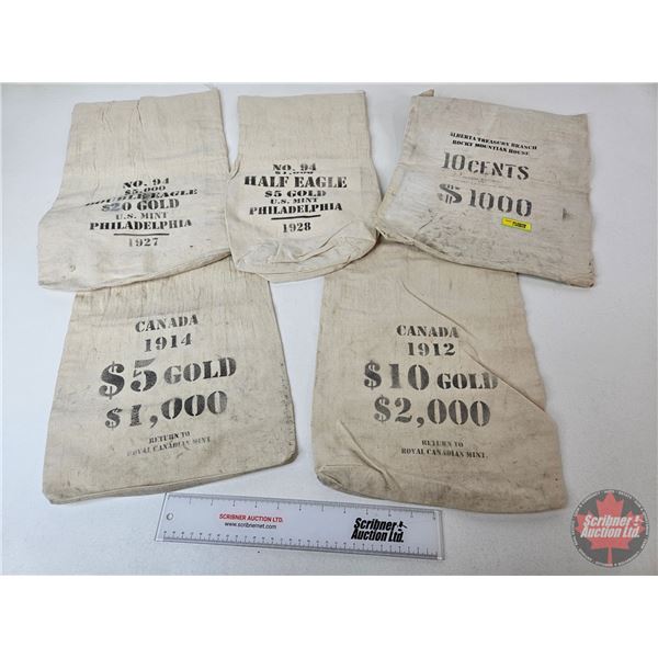 Coin Canvas Sacks (5) : Variety