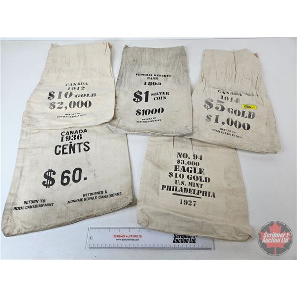 Coin Canvas Sacks (5) : Variety