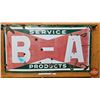 Image 1 : Single Sided Porcelain Service Station Sign : B-A (Bow Tie)  (Measures : 35-3/4"H x 65-3/4"W)