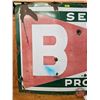 Image 2 : Single Sided Porcelain Service Station Sign : B-A (Bow Tie)  (Measures : 35-3/4"H x 65-3/4"W)