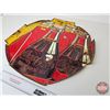Image 2 : Single Side Tin Sign : Coca-Cola  (Note : Partial Sign - Was Used as Barrel Lid or Grain Bin Lid) (M
