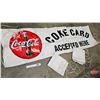 Image 1 : Coca-Cola Banners (3) : "Coke Card Accepted Here"  (Measures : 3' x 10')
