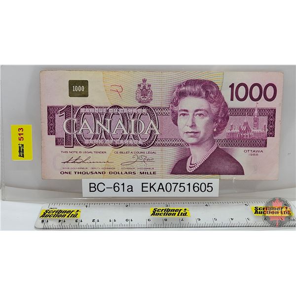 Canada $1000 Bill 1988 : Thiessen/Crow  #EKA0751605