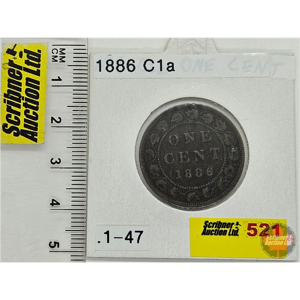 Canada One Cent 1886 (Consignor Tag: C1a)
