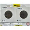 Image 1 : Canada One Cent (2) : 1887 & 1888 (Consignor Tag: C2)