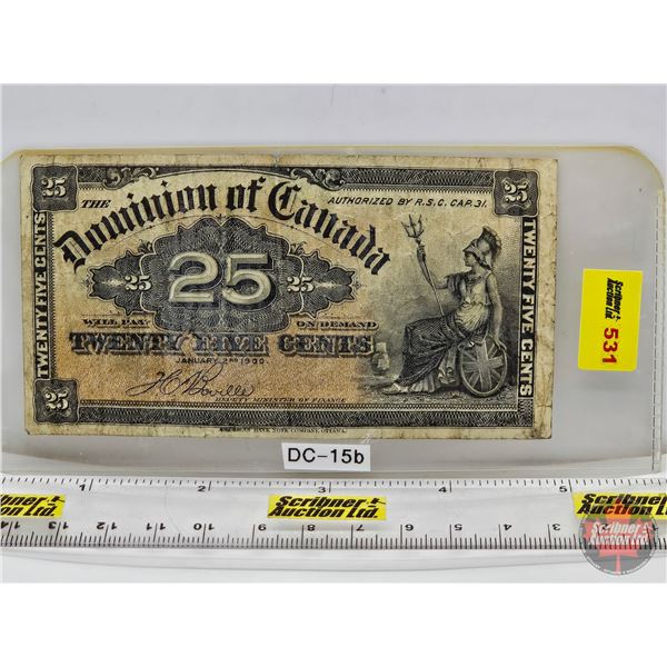 Dominion of Canada Twenty Five Cent 1900 "Shinplaster" : Boville