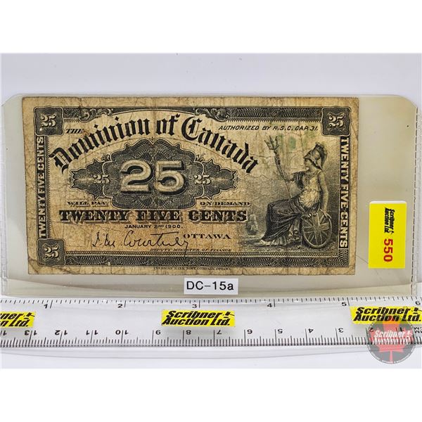 Dominion of Canada Twenty Five Cent 1900 "Shinplaster" : Courtney