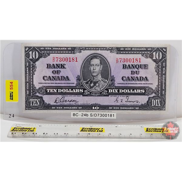 Bank of Canada $10 Bill 1937 : Gordon/Towers #S/D7300181