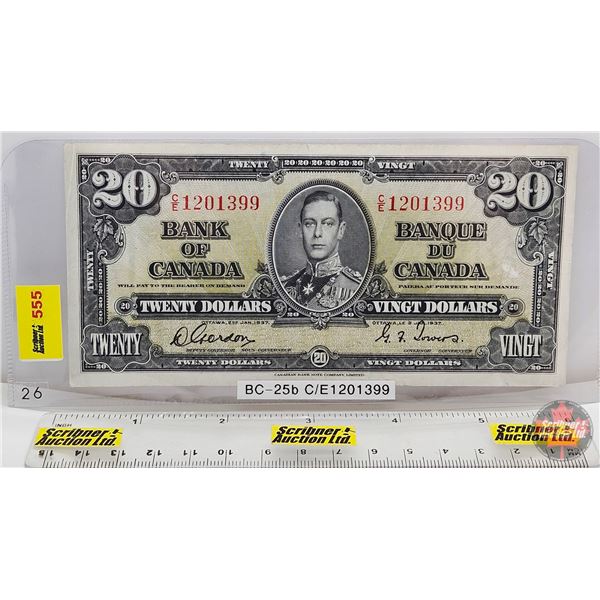 Bank of Canada $20 Bill 1937 : Gordon/Towers #C/E1201399