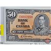 Image 2 : Bank of Canada $50 Bill 1937 : Gordon/Towers #B/H4012253