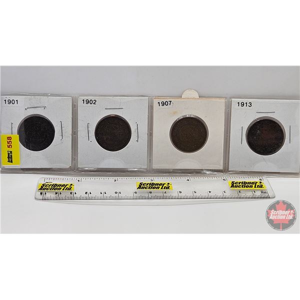 Canada One Cent (4) : 1901; 1902; 1907; 1913