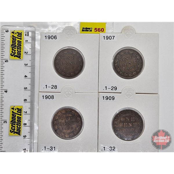 Canada One Cent (4) : 1906; 1907; 1908; 1909