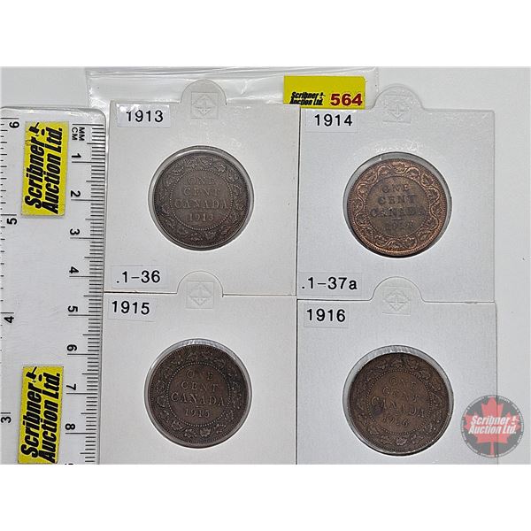 Canada One Cent (4) : 1913; 1914; 1915; 1916