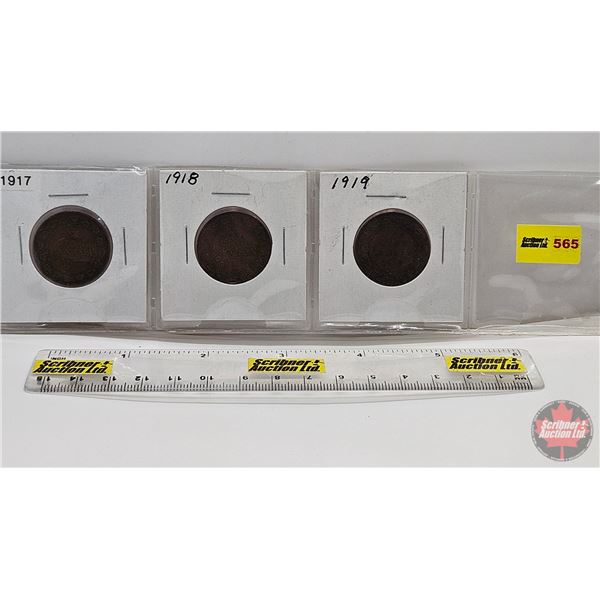 Canada One Cent (3) : 1917; 1918; 1919