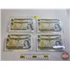 Image 1 : Canada $1 Bills 1973 (100 Consecutive) : Crow/Bouey #BCS3714500-4599