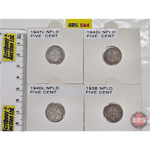 Newfoundland Five Cent (4): 1938; 1940C; 1942C; 1947C