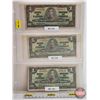 Image 1 : Bank of Canada $1 Bills 1937 (3): ~ Gordon/Towers : #DL8697626 ~ Gordon/Towers : #RL8909996 ~ Gordon