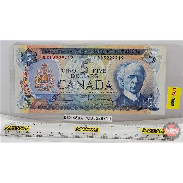Canada $5 Bill 1972 *Replacement : Bouey/Rasminsky # *CD3229719