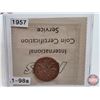 Image 6 : Canada One Cent (3):  ~ 1956 Red (ICCS Cert: MS-64) ~ 1957 Red (ICCS Cert: MS-64) ~ 1958 Red (ICCS C