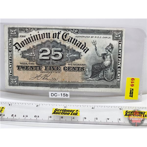 Dominion of Canada Twenty Five Cent 1900 "Shinplaster" : Boville