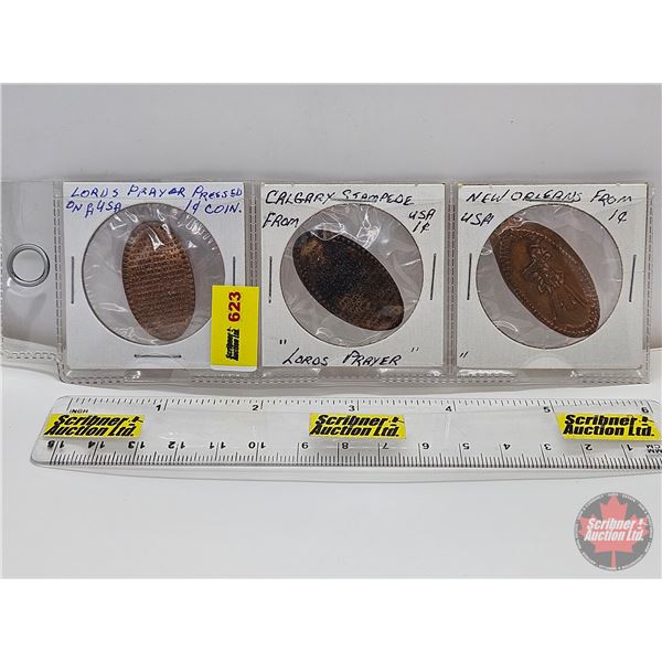 Elongated Pennies (3):  ~ Lords Prayer (2) ~ New Orleans