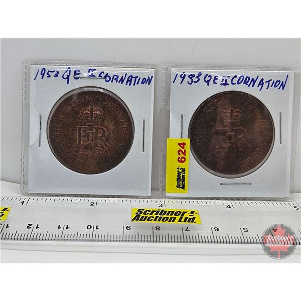 Medallions (2) : Elizabeth II Coronation 1953