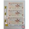 Image 1 : Canada $2 Bills 1986 (3 Consecutive) : Bonin/Thiessen #EGS8152706-707-708