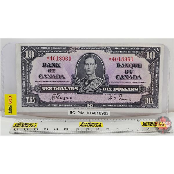 Canada $10 Bill 1937 : Coyne/Towers #JT4018963