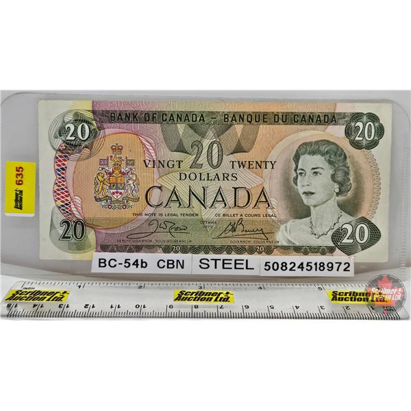 Canada $20 Bill 1979 : Crow/Bouey #CBN50824518972 (Consignor Tag: Steel)