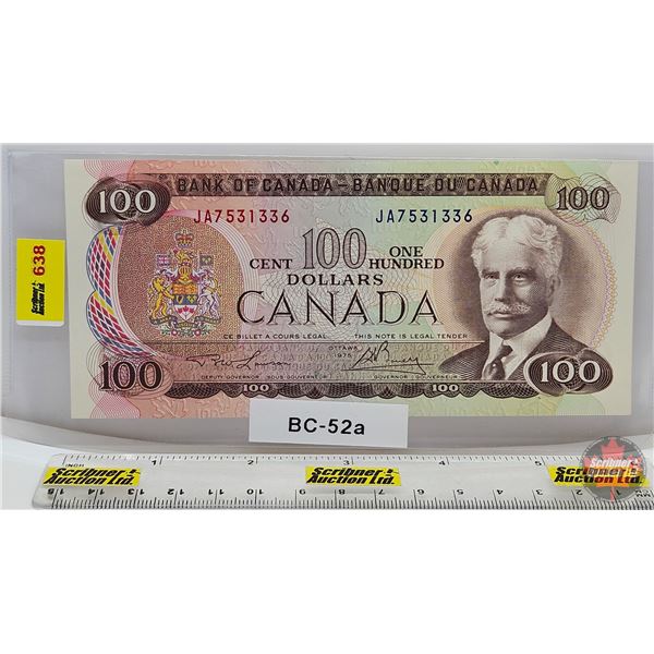 Canada $100 Bill 1975 : Lawson/Bouey #JA7531336