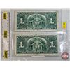 Image 4 : Bank of Canada $1 Bills 1937 (2): ~ Gordon/Towers : #LM4554592 ~ Coyne/Towers : #XM1701007