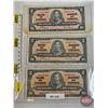 Image 1 : Bank of Canada $2 Bills 1937 (3): ~ Gordon/Towers : #YB6634392 ~ Coyne/Towers : #JR1263703 ~ Coyne/T